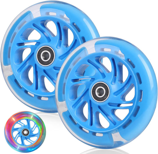 DBREAKS Lichtgevende stuntstep, wielen met ledverlichting, 100 mm, ABEC, 9 kogellagers, hardheid 88A, geschikt voor alle scooters (zwart)