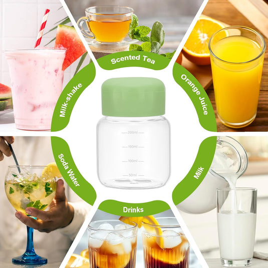 Glazen drinkflessen 300 ml met lekvrije schroefdop – sapflessen – drinkflessen voor onderweg