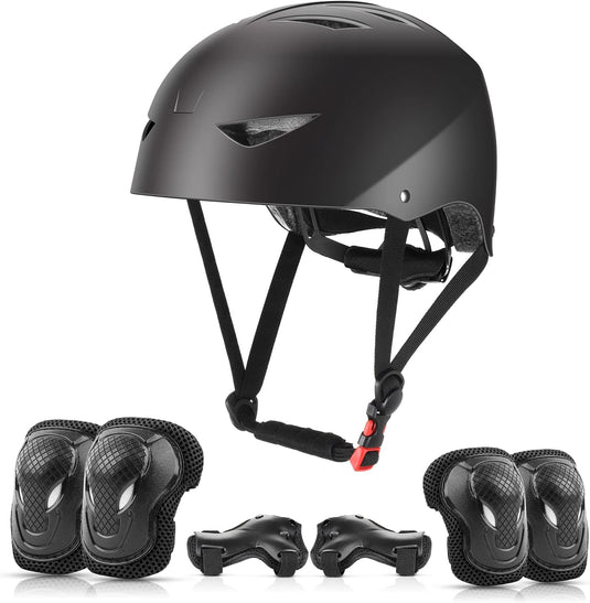 Kids Helm en Pads Set Leeftijd 5-15 Jaar Kids Skateboard Helm Kniebeschermers Elleboog Pads Pols Pads voor Roller Scooter Fietsen Schaatsen