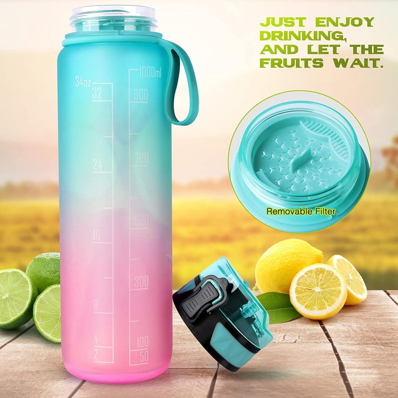 Laden Sie das Bild in Galerie -Viewer, Drinkfles 1 liter BPA-vrij met antislip grip en lekvrije sluiting – waterfles – sportfles
