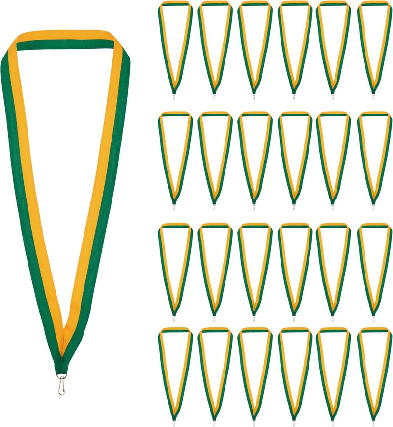 Chargez l'image dans la visionneuse de la galerie, Medaille neklinten 50 stuks 43 x 2,2 cm groen-geel met klikclip – award linten – sport accessoires
