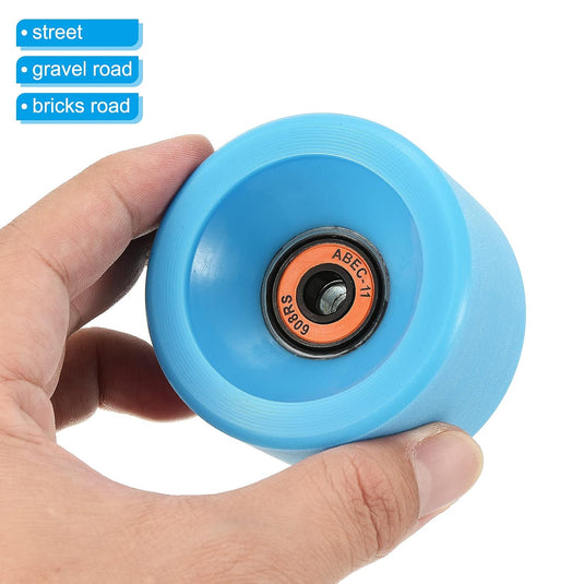 Longboard wielen 65 x 51 mm 78A met ABEC-11 lagers 4 stuks zwart – cruiser skateboard wielen