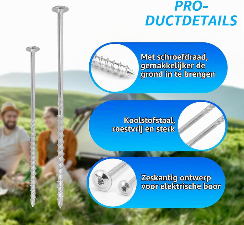 Laad afbeelding in Galerijviewer, U-vormige grondankers 4 stuks 30 cm van gepoedercoat staal – tuinankers – trampoline haringen
