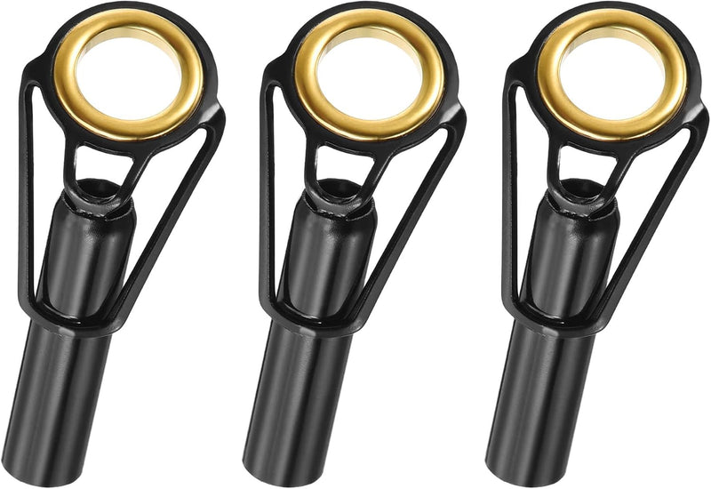 Load image into Gallery viewer, Hengel topogen 3 stuks 1 mm van roestvrij staal zwart-goud – hengeltop reparatieset – visaccessoires
