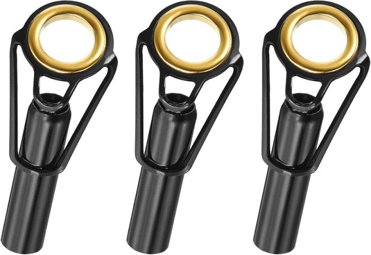Hengel topogen 3 stuks 1 mm van roestvrij staal zwart-goud – hengeltop reparatieset – visaccessoires