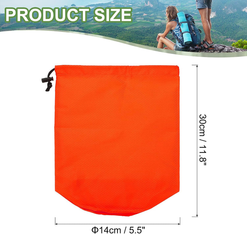 Załaduj obraz do przeglądarki galerii, Waterdichte opbergzak 11 x 20 cm met trekkoord oranje – stuff sack – camping accessoires
