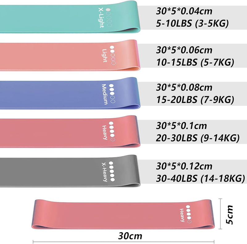 Load image into Gallery viewer, Resistance Band Set Van 5, Hoogwaardige Weerstandsbanden, Resistance Band Set Met Oefeninstructies En Draagtas, Gymnastiekband Voor Yoga, Pilates, Fitness, thuis trainen, stretchen
