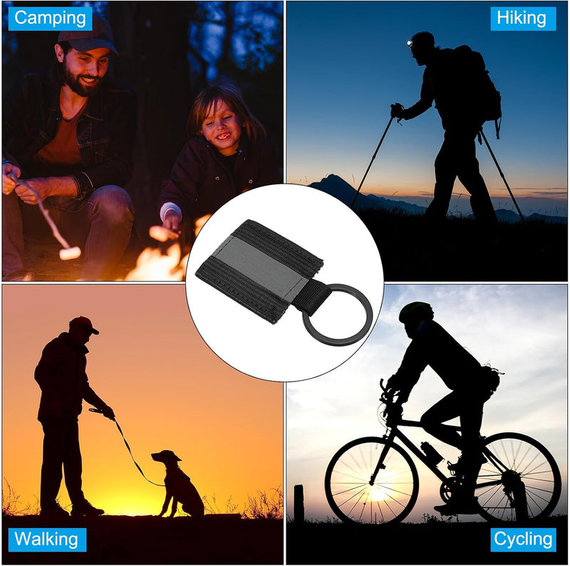 Laden Sie das Bild in Galerie -Viewer, Reflecterende sleutelhangers 9 stuks van nylon zwart – reflector hangers – fiets hardloop accessoires
