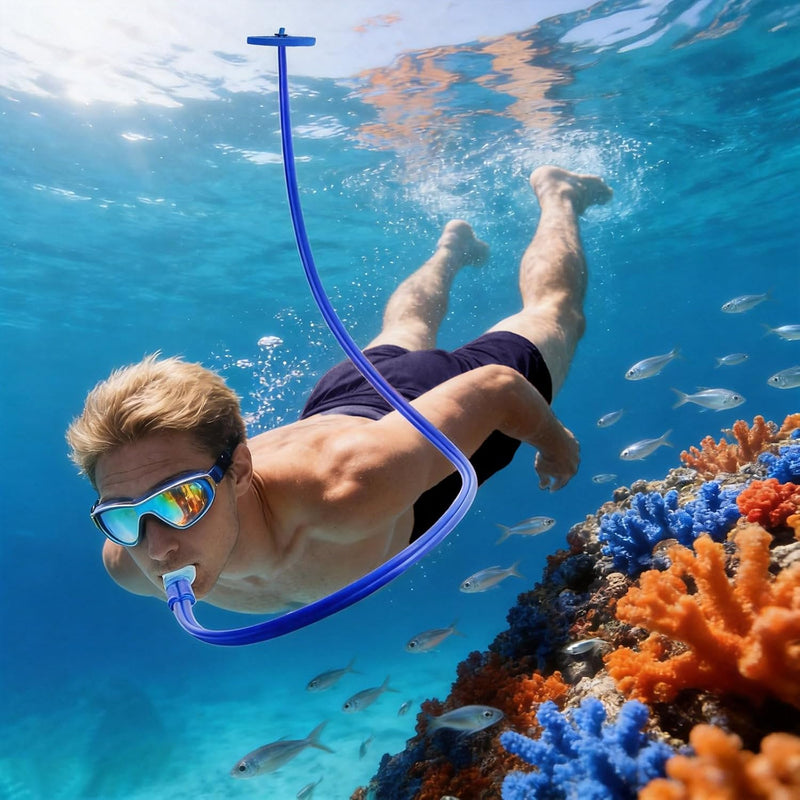 Load image into Gallery viewer, Opvouwbare snorkel met siliconen mondstuk en drijvend ventiel – snorkelbuis – duikaccessoires
