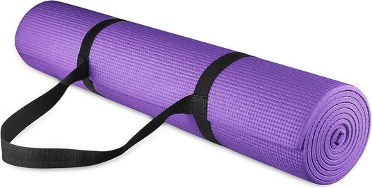 Yogamat schuim antislip 6 mm groen met draagriem