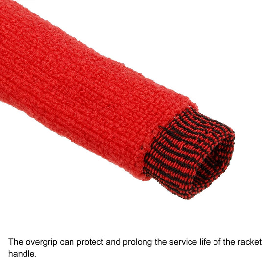 Badminton handdoek grips 2 stuks antislip en zweetabsorberend grijs-rood – racket overgrips – badminton accessoires