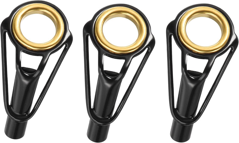 Load image into Gallery viewer, Hengel topogen 3 stuks 1 mm van roestvrij staal zwart-goud – hengeltop reparatieset – visaccessoires
