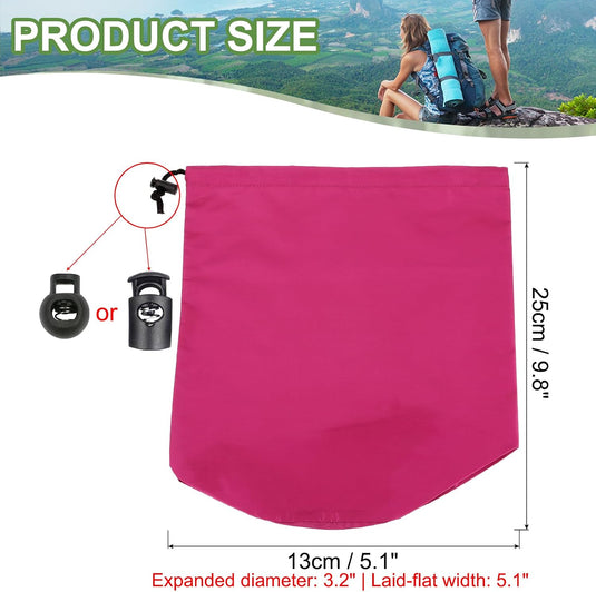 Waterdichte opbergzak 13 x 25 cm met trekkoord geel – stuff sack – camping accessoires