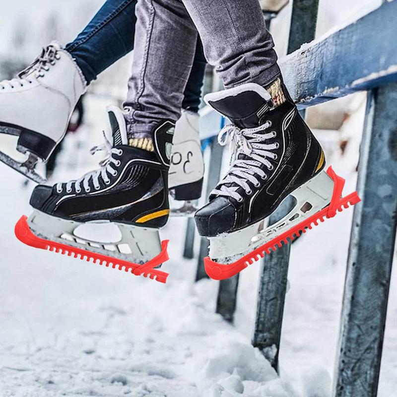 Load image into Gallery viewer, Verstelbare schaatsbeschermers rood 36,5 cm – 1 paar
