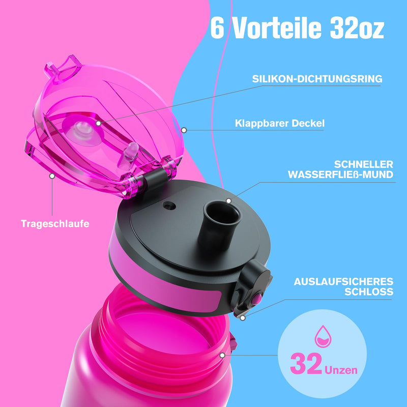 Laden Sie das Bild in Galerie -Viewer, Drinkfles 750 ml BPA-vrij met tijdmarkeringen en lekvrije dop – waterfles – sportfles
