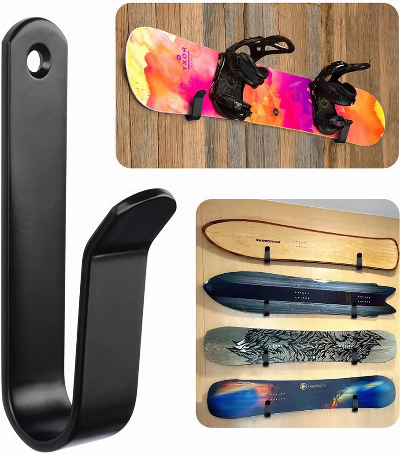Laden Sie das Bild in Galerie -Viewer, Skateboard wandhouder van roestvrij staal met opberghaken – longboard snowboard boardhouder
