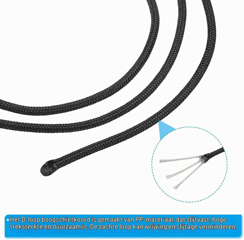 Carica immagine in Galleria Viewer, Boogschieten D-lus touw 3 m x 2,5 mm (2 stuks) - Polypropeen D-ring release koord - Compound boog pees accessoire
