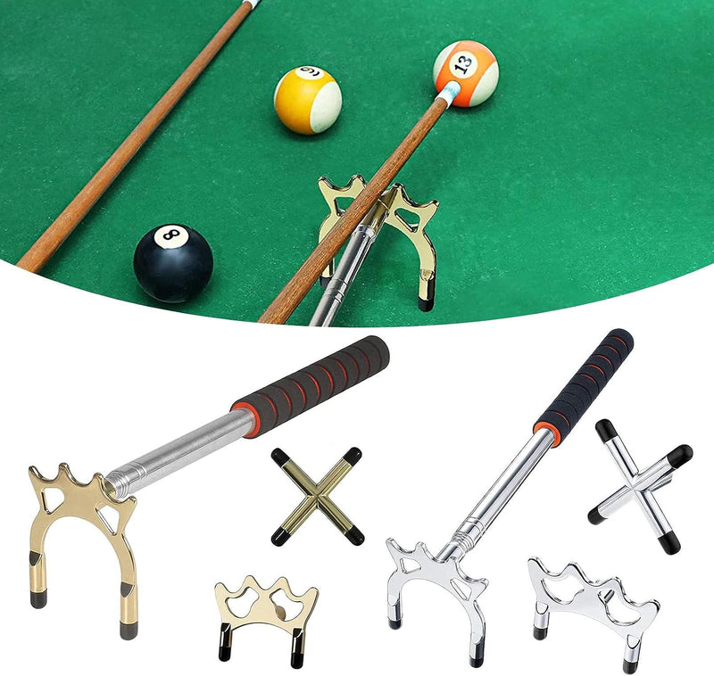 Load image into Gallery viewer, Uitschuifbare biljartkeu brug 35-150 cm – met 3 messing brugkoppen voor pool en snooker
