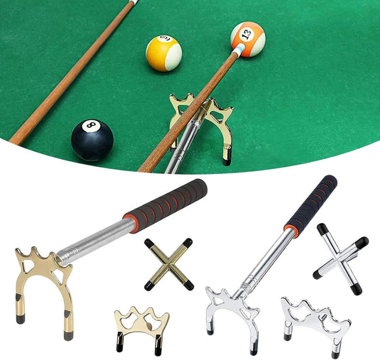 Uitschuifbare biljartkeu brug 35-150 cm – met 3 messing brugkoppen voor pool en snooker