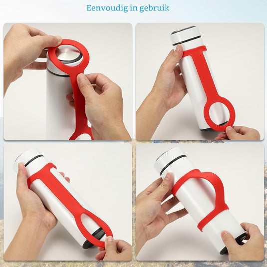Siliconen waterfles draaggreep (2 stuks) - Antislip fleshouder riem - Fles draagriem 500-1000 ml