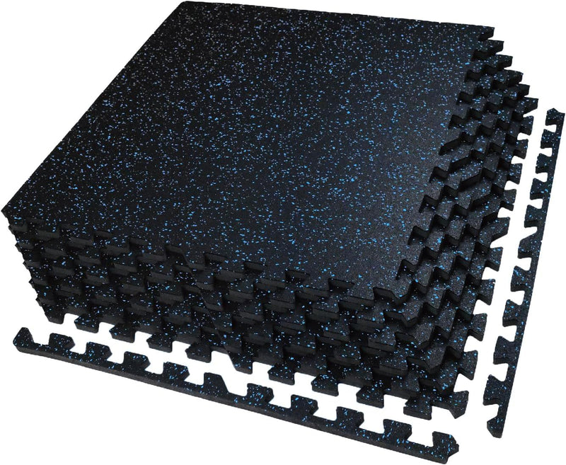 Load image into Gallery viewer, Puzzelmat fitness 12 stuks – 60 x 60 x 1,4 cm – antislip rubber en EVA vloerbescherming voor homegym – zwart/wit
