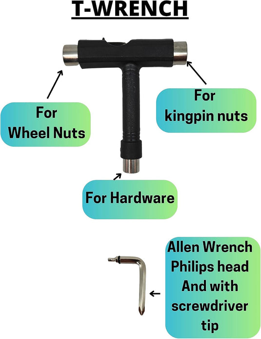 Skateboard rugzak met T-tool voor skateboard en longboard – draagtas – skate accessoires