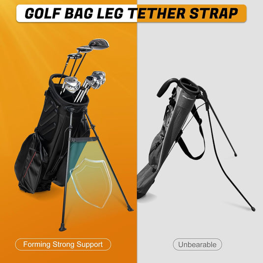 Golftas stabilisatieband van leer met verstelbaar klittenband voor standaardpoten – golftas bevestiging – standbag accessoires