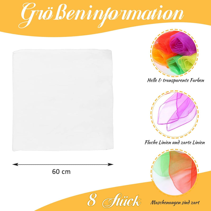 Laad afbeelding in Galerijviewer, jongleerdoeken 60 x 60 cm – oranje dansdoeken voor kinderen, spel en beweging
