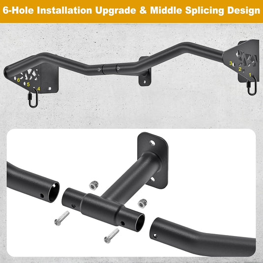 Wandgemonteerde optrekstang 81 cm met meerdere gripposities tot 200 kg – pull-up bar – krachttraining