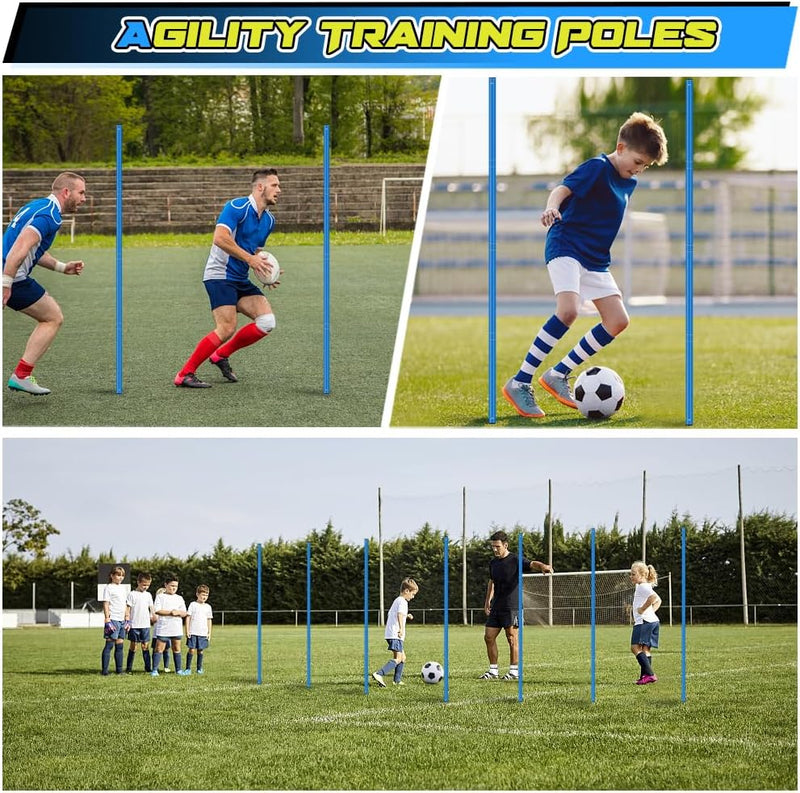Chargez l'image dans la visionneuse de la galerie, Voetbal trainingsset met 6 m coördinatieladder 10 pionnen en 6 slalompalen – agility set – voetbaltraining
