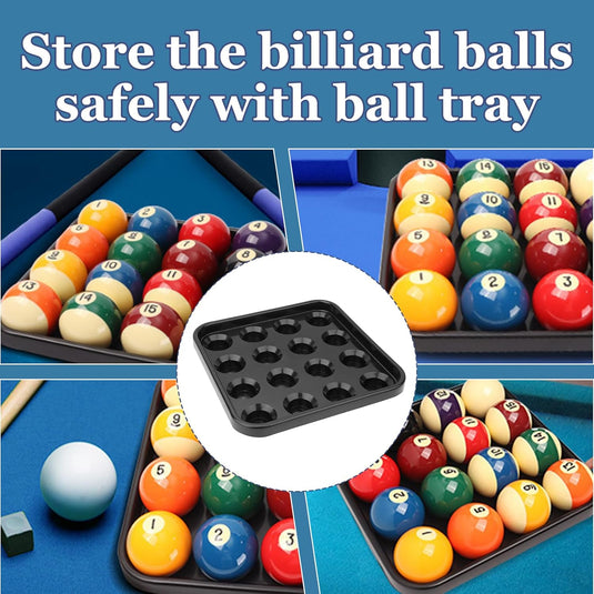 Biljartballen dienblad voor 16 ballen zwart