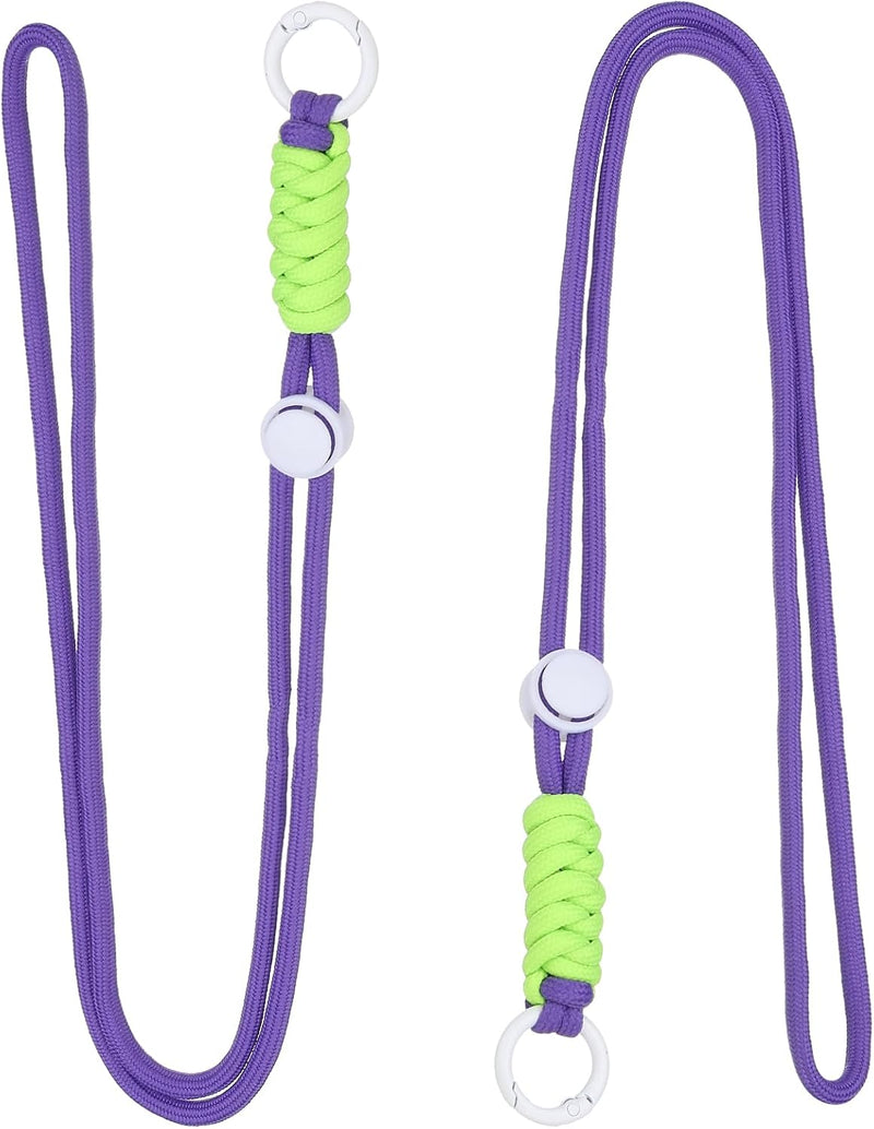 Laad afbeelding in Galerijviewer, Paracord lanyards 2 stuks met sleutelring en clip – gevlochten sleutelkoord – outdoor accessoires
