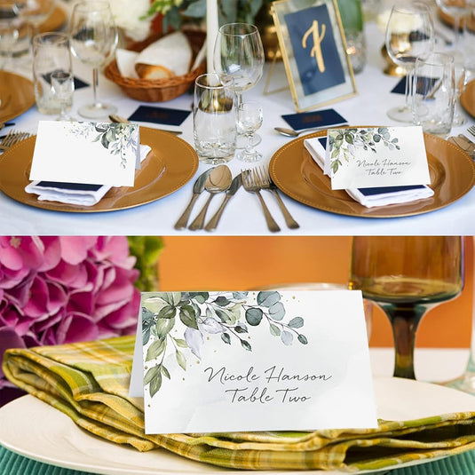 100 Stuks trouwplaatskaartjes, Plaatskaartjes voor tafeldecoraties, Elegant ontworpen plaatskaartjes voor bruiloften, ceremonies, verjaardagen, dopen, communies en andere festiviteiten