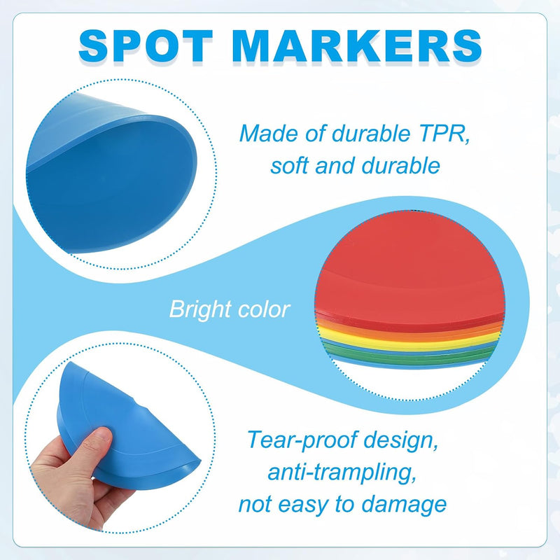 Carica immagine in Galleria Viewer, Vloermarkers 10 stuks 15,5 cm antislip wit – platte trainingskegels – voetbal basketbal accessoires
