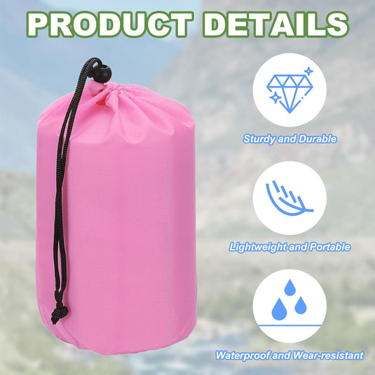 Waterdichte opbergzakken 2 stuks 13 x 25 cm met trekkoord donkergrijs – stuff sacks – camping accessoires