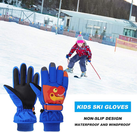 QKURT Skihandschoenen voor kinderen, snowboardhandschoenen, sneeuwhandschoenen, waterdicht en winddicht, winterwanten voor 2-13 jaar, meisjes en jongens, skiën, snowboarden, paardrijden, hardlopen,