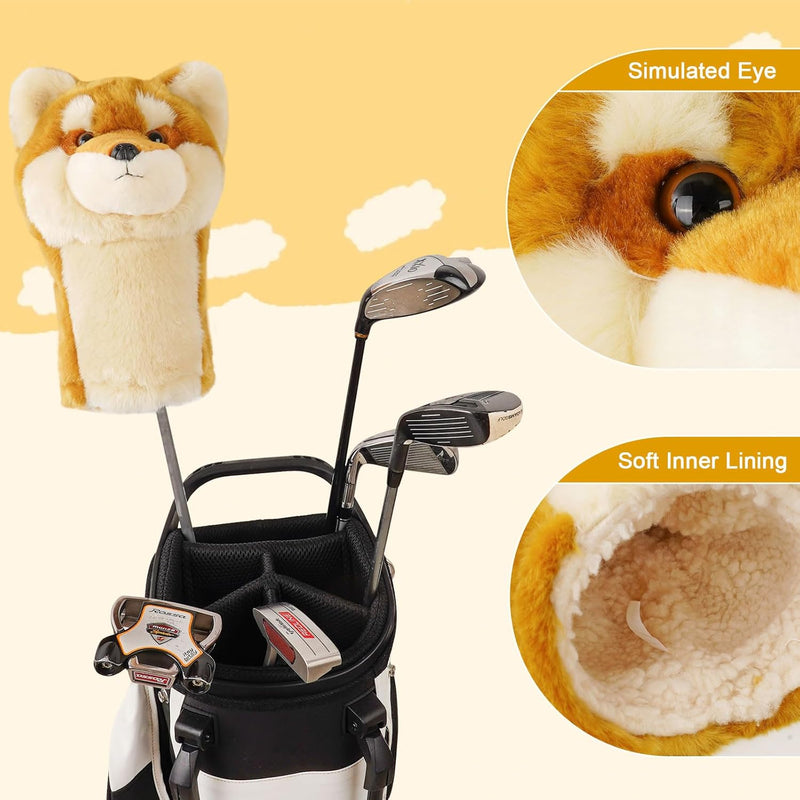 Load image into Gallery viewer, Pluche golfclubhoes Shiba Inu voor drivers tot 460 cc
