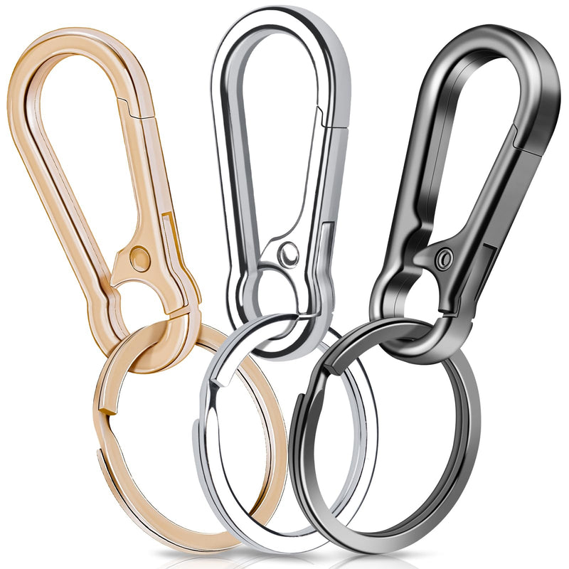 Laad afbeelding in Galerijviewer, Karabiner Sleutelhangers 3 Stuks met Sleutelring 4,7 cm – Sleutelhanger – Karabijnhaak
