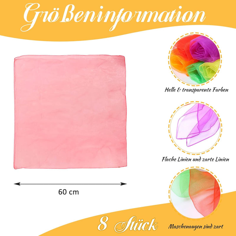 Laad afbeelding in Galerijviewer, jongleerdoeken 60 x 60 cm – oranje dansdoeken voor kinderen, spel en beweging
