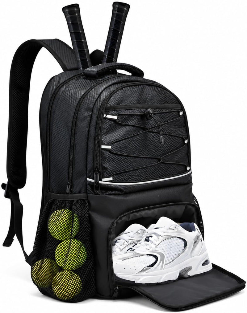 Load image into Gallery viewer, Tennisrugzak met schoenenvak voor 2 rackets zwart
