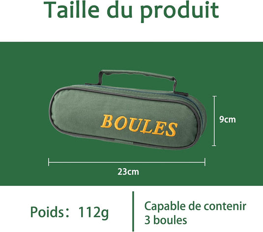 Sac de transport pour jeu de boules, pour 8 boules, en nylon résistant à l’eau avec bandoulière réglable – sac de rangement pour pétanque – accessoires de boules