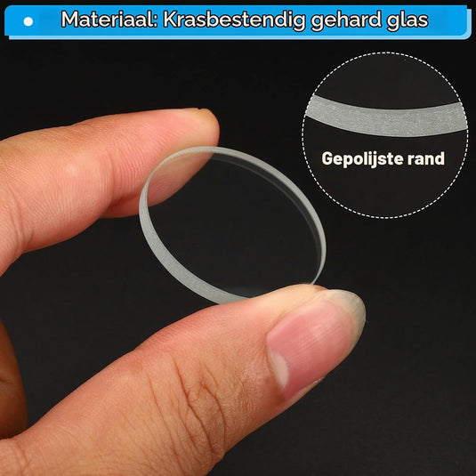 Zaklamp glazen lenzen 50 x 2 mm 2 stuks transparant – gehard glas – LED zaklamp onderdelen