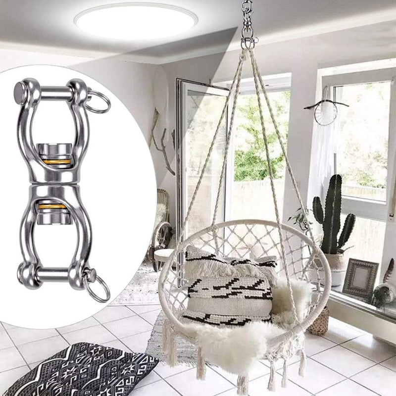 Laden Sie das Bild in Galerie -Viewer, Schommelwartel 360° draaibaar – rvs ophangbeugel met lager voor hangstoel, yogaschommel, klimtouw en hangmat

