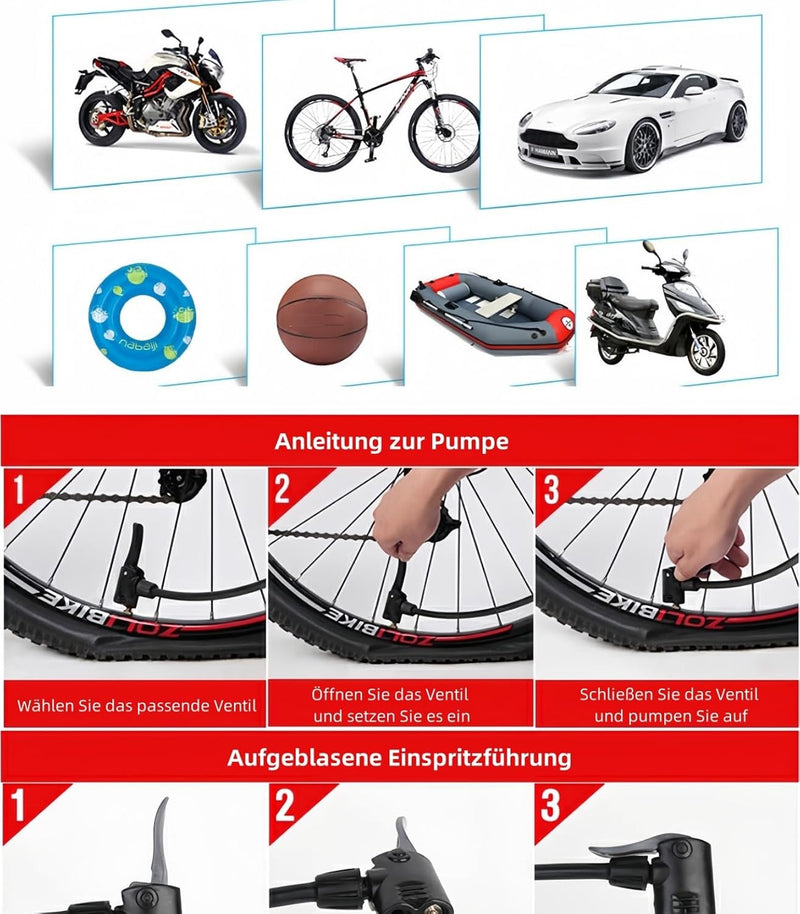 Laden Sie das Bild in Galerie -Viewer, Fietspomp met manometer tot 160 PSI voor Presta en Schrader ventielen – vloerpomp – luchtpomp
