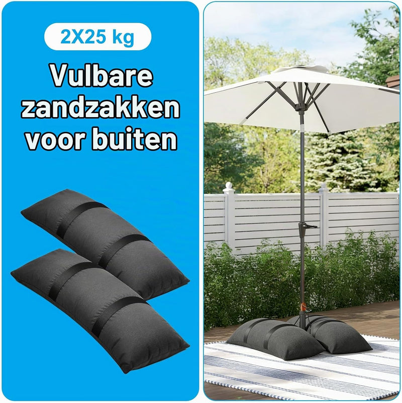 Załaduj obraz do przeglądarki galerii, Verzwaringszakken 2 stuks vulbaar tot 25 kg van 600D Oxford – zandzakken – outdoor gewichten
