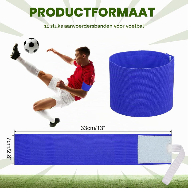 Load image into Gallery viewer, Aanvoerdersbanden 11 stuks verstelbaar 33 x 7 cm – captain armbanden – voetbal accessoires
