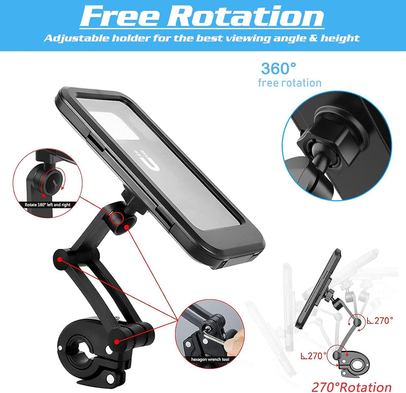 Load image into Gallery viewer, Fiets mobiele telefoonhouder motorfiets universele houder fiets waterdicht touchscreen met 360° draaibare outdoor fietshouder telefoonhouder telefoonhouder voor smartphones tot 6,7 inch
