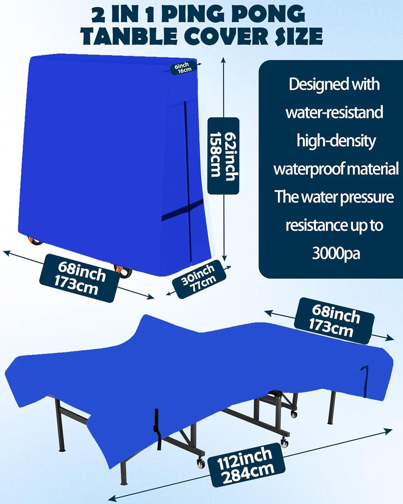 Charger l’image dans la visionneuse de galerie, Housse de protection pour table de ping-pong en polyester 600D pour tables pliantes et plates – protection de table de ping-pong – bâche de ping-pong
