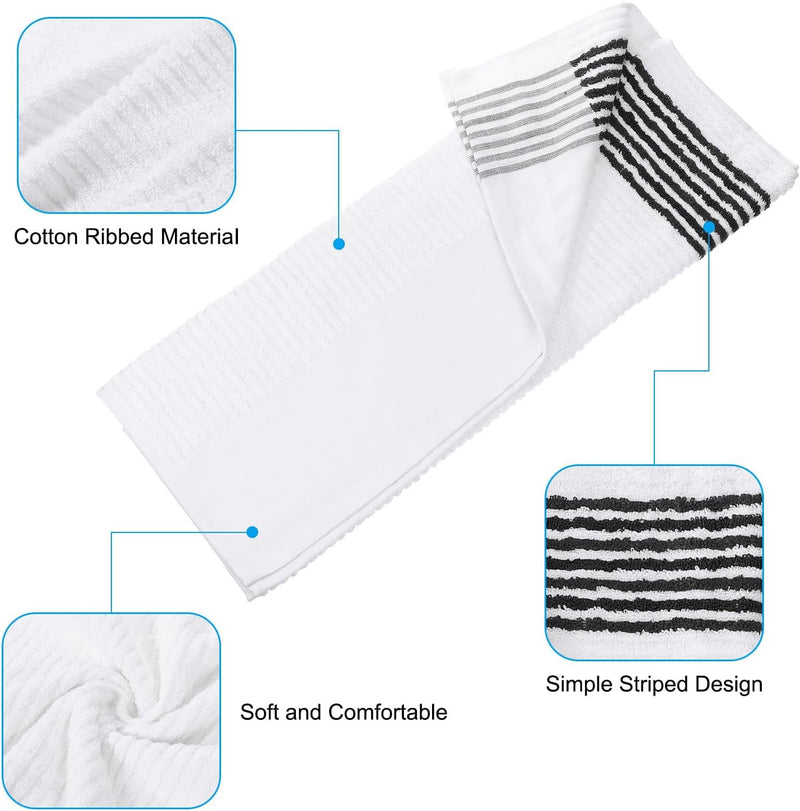 Load image into Gallery viewer, Golf towel 112 x 56 cm made of black and white cotton – absorbent caddy towel – golf accessories
