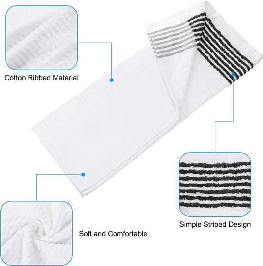 Golf towel 112 x 56 cm made of black and white cotton – absorbent caddy towel – golf accessories